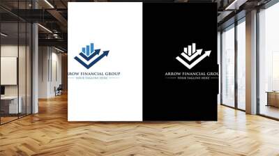 Arrow and financial  logo design flat minimalist. Wall mural