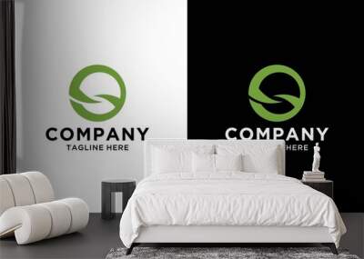 circular leaf letter s logo vector Wall mural