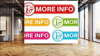 set more info labels icon. learn more information sign social media template design vector illustration	 Wall mural