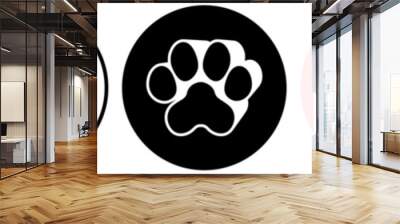 Set trendy bobcat footprints icon. paw print symbol pictogram vector illustration Wall mural