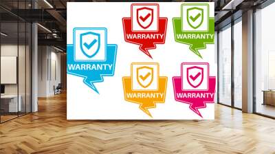 set warranty sticker sign set. warranty symbol label social media template vector illustration	 Wall mural