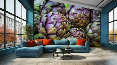 fresh artichokes at farmers market Wall mural