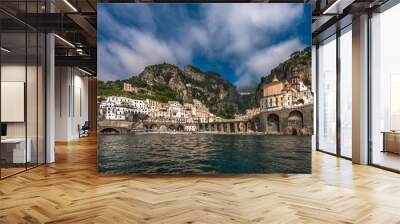 Panoramic view of Atrani, small village on Amalfi Coast, Italy Wall mural