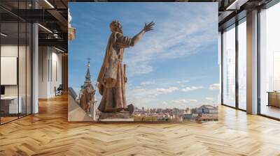 Statue at Cathedral of Saint Mary the Royal of La Almudena Wall mural