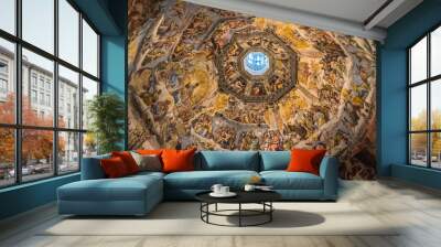 the cupola of duomo of florence, tuscany, italy Wall mural