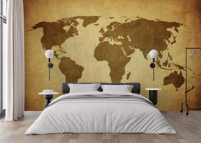 vintage map of the world. Wall mural