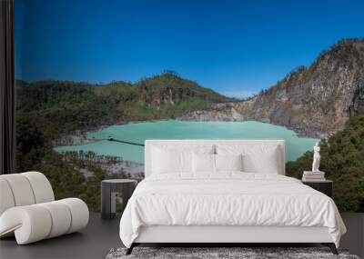 White Crater or Kawah Putih sulfur lake in West Java, Near Bandung city, Indonesia.. Wall mural