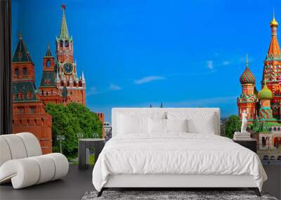 View of Kremlin and Red Square in summer in Moscow, Russia. Wall mural