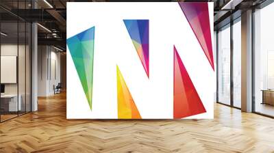 Creative letter M vector logo design. Wall mural