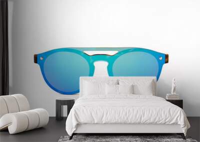 Sunglasses, front view isolated on white background Wall mural