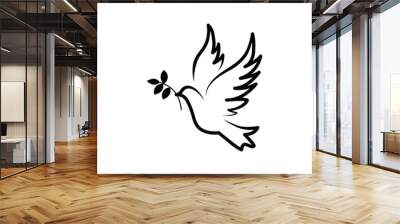 Peace symbol, dove icon vector template.
 Wall mural