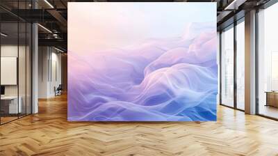 A peaceful retro gradient of light blues and lavender blending into cloud-like forms Wall mural