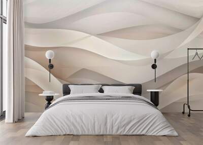 Abstract wallpaper with gray-to-tan gradient and soft smooth beige and white stripes Wall mural