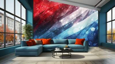 Background reflecting USA's flag with blue red and white hues Wall mural