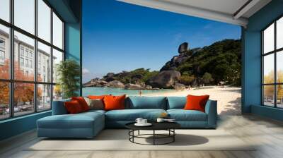 beach with rocks and sky Wall mural