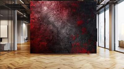 Crimson and charcoal wallpaper with a rugged thick cardboard-like texture Wall mural