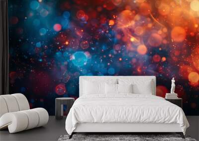 Energy and festivity: blue red flames backdrop Wall mural