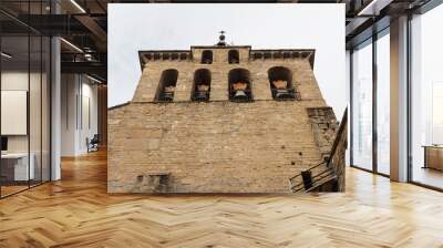 Entrance To The Roman Style Cathedral Of Jaca Dates In The Eleventh Century In Jaca. Travel, landscapes, nature, architecture.  Jaca, Huesca, Aragon. Wall mural