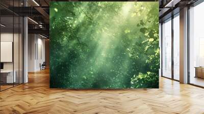 Green forest backdrop with layered leaf textures and light leaks for a rich effect Wall mural