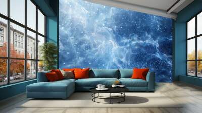 Icy blue and silver fire structures with shimmering particles backdrop Wall mural