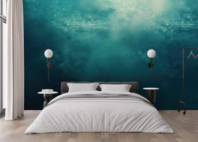 Minimalist wallpaper with a gradient from ocean blue to turquoise with subtle textures Wall mural