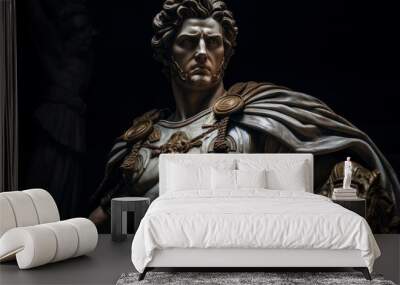 Powerful Roman general statue adorned in intricate armor Wall mural