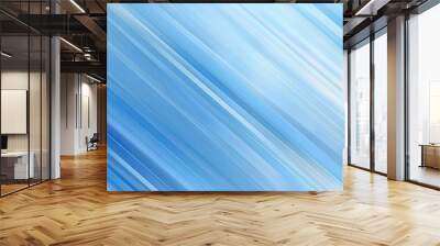 Sky blue wallpaper with light diagonal stripes conveying freshness in the background Wall mural