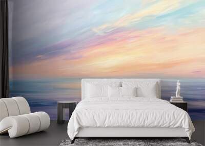 Soft pastel tones in serene seascape backdrop Wall mural