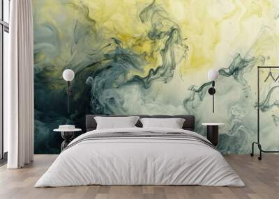 Toxic yellow and gray wallpaper depicting chemical spills and awareness Wall mural