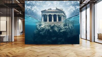 Underwater exploration at Greek temple converted to research station Wall mural