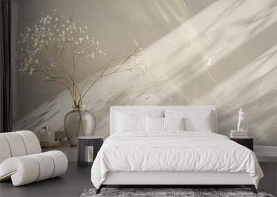 Wallpaper with ivory surface and scattered gold lines creating a soft refined backdrop Wall mural