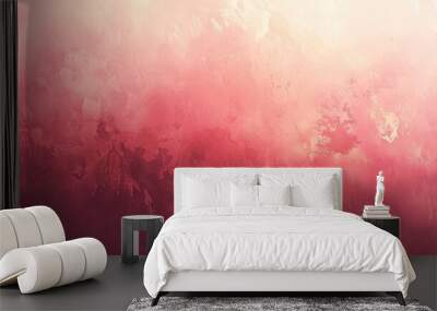 Warm gradient background from deep scarlet to blush with soft lighting and textures Wall mural