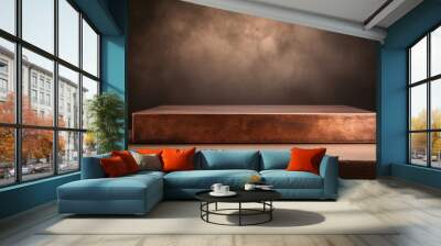 Warm lighting on antique copper for minimalist vintage settings Wall mural