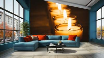 Candles on a table in a Catholic church Wall mural