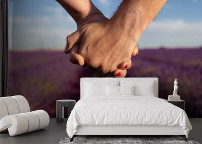 Couple holding hands Wall mural