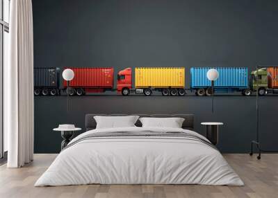 Transportation using trucks container truck Wall mural