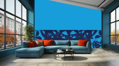 Baner of blue color with mandala pattern for logo design Wall mural