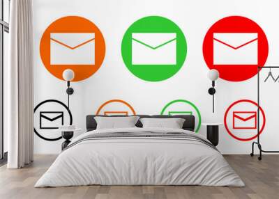 mail envelope icon, message icon, email symbol in filled, thin line, outline and stroke style for apps and website Wall mural