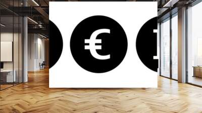 Multiple currency,dollar, euro, pound, yen icons. Stroke outline style. Vector isolated. Wall mural