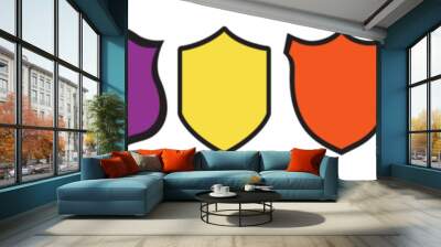 Shields vector coat arms set signs/symbols/stickers design elements Wall mural