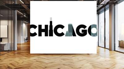 Chicago illinois vintage typography tee shirt design.Clothing,t shirt,apparel and other uses.Vector print, typography, poster. Wall mural