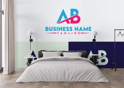 Letter AB logo design vector template, AB logo Wall mural