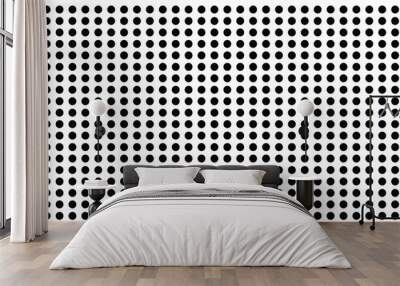 dotted circles pattern textured background, black and white dots Wall mural