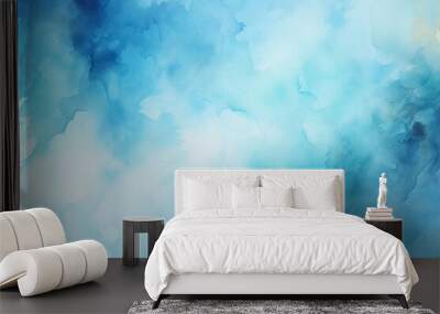 Light sky Blue abstract watercolor grunge background Wall mural