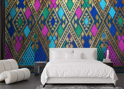 Asia silk fabric pattern background Wall mural