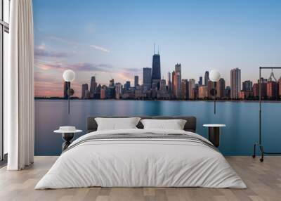 Chicago cityscape at sunrise Wall mural