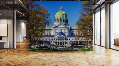 Pennsylvania State Capitol dome and complex. Wall mural