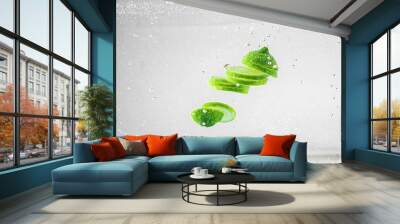 Limes in soda water / seltzer Wall mural