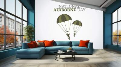 vector graphic of national airborne day good for national airborne day celebration. flat design. flyer design.flat illustration. Wall mural