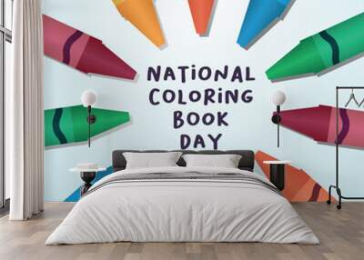 vector graphic of National Coloring Book Day good for National Coloring Book Day celebration. flat design. flyer design.flat illustration. Wall mural